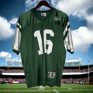 VINTAGE 90's Starter New York Jets Youth L 14-16 Jersey Green Testaverde #16